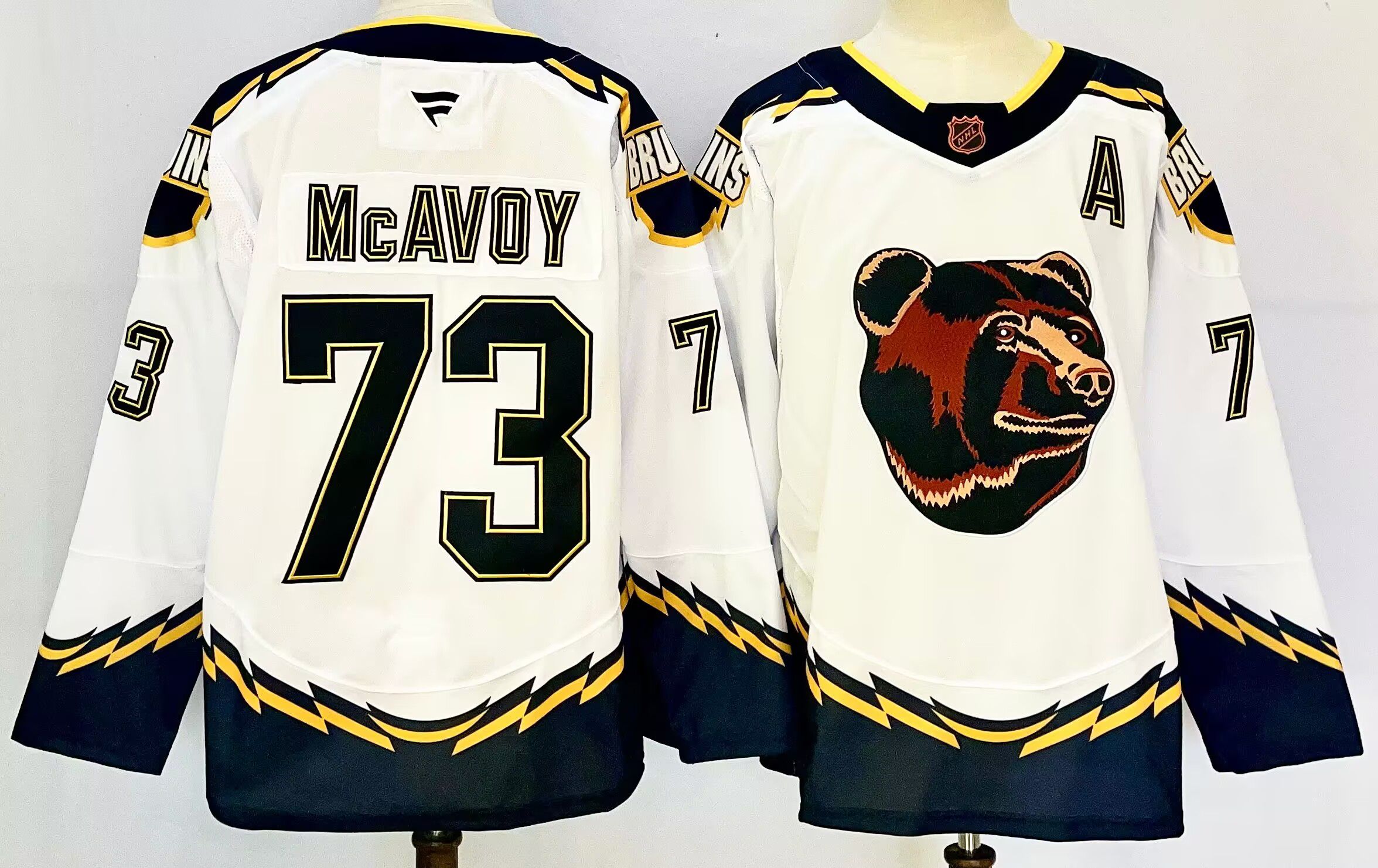 Men Boston Bruins #73 Mcavoy White 2025 Home Premier Player NHL Jersey